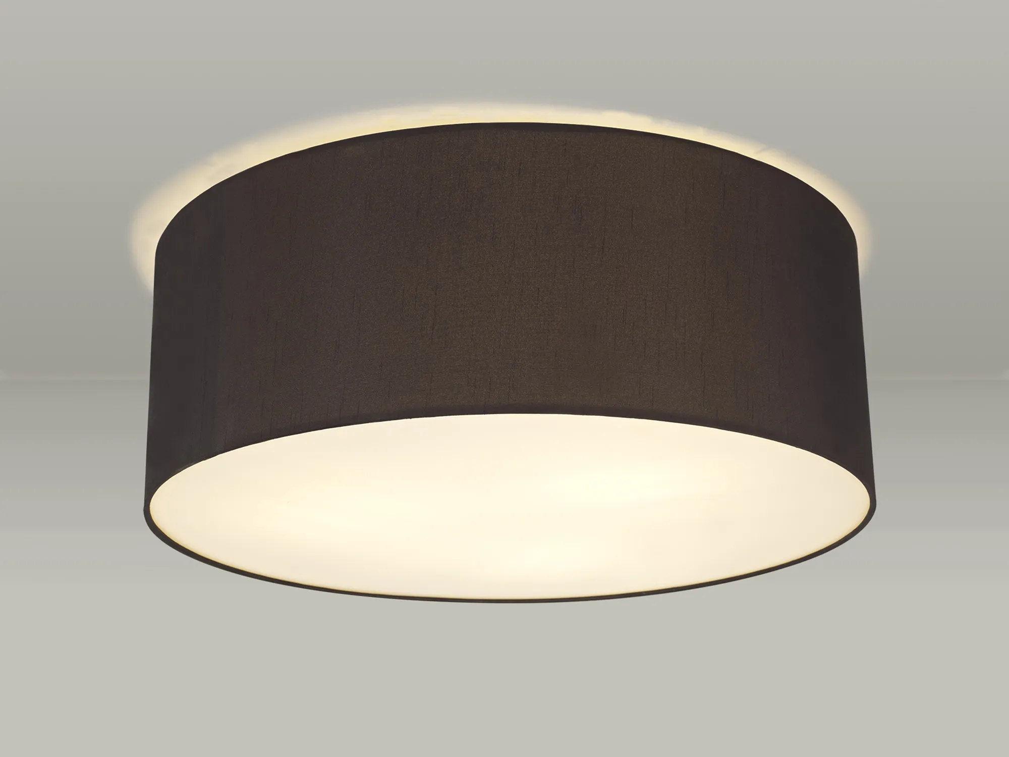 Baymont 60cm Flush 3 Light Black, Frosted Diffuser DK0604  Deco Baymont WH BL